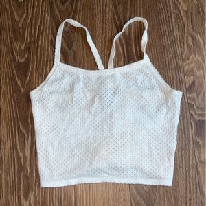 Forever 21 white quilted tank top with a criss cross back.